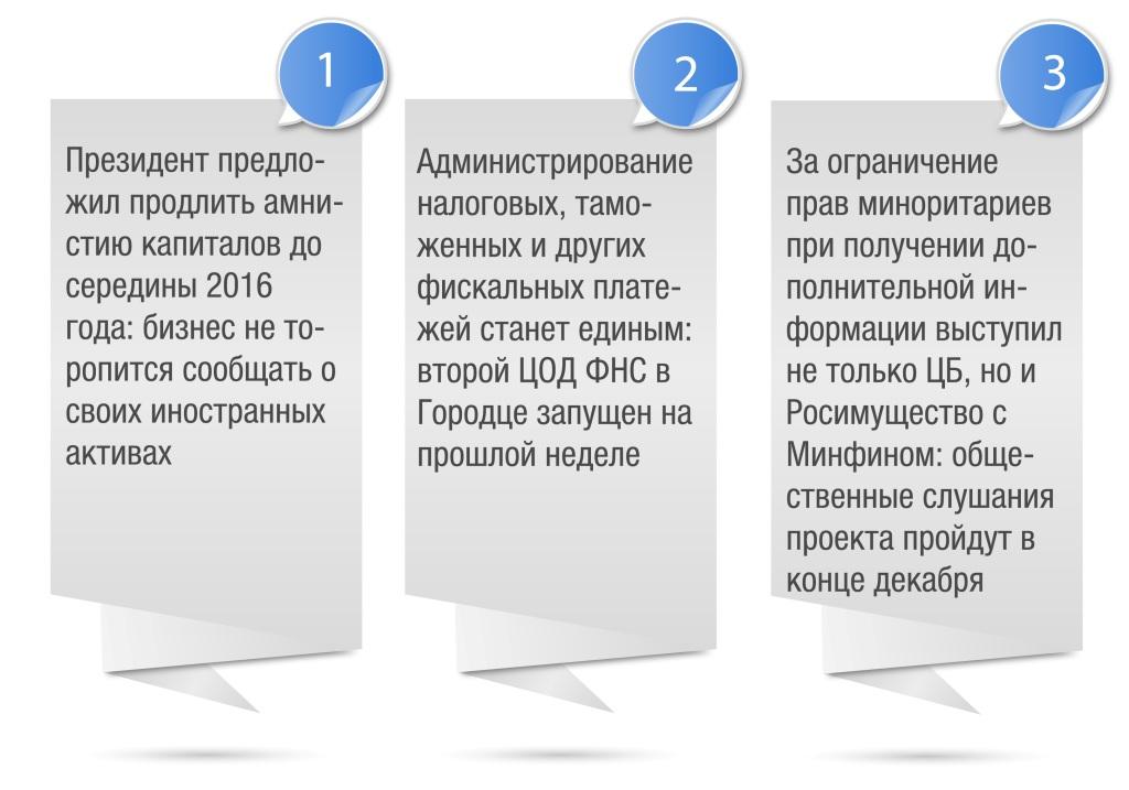 Амнистию капиталов продлят до середины 2016 года: Топ-3 событий taxCOACH от 1-8 декабря 2015 года